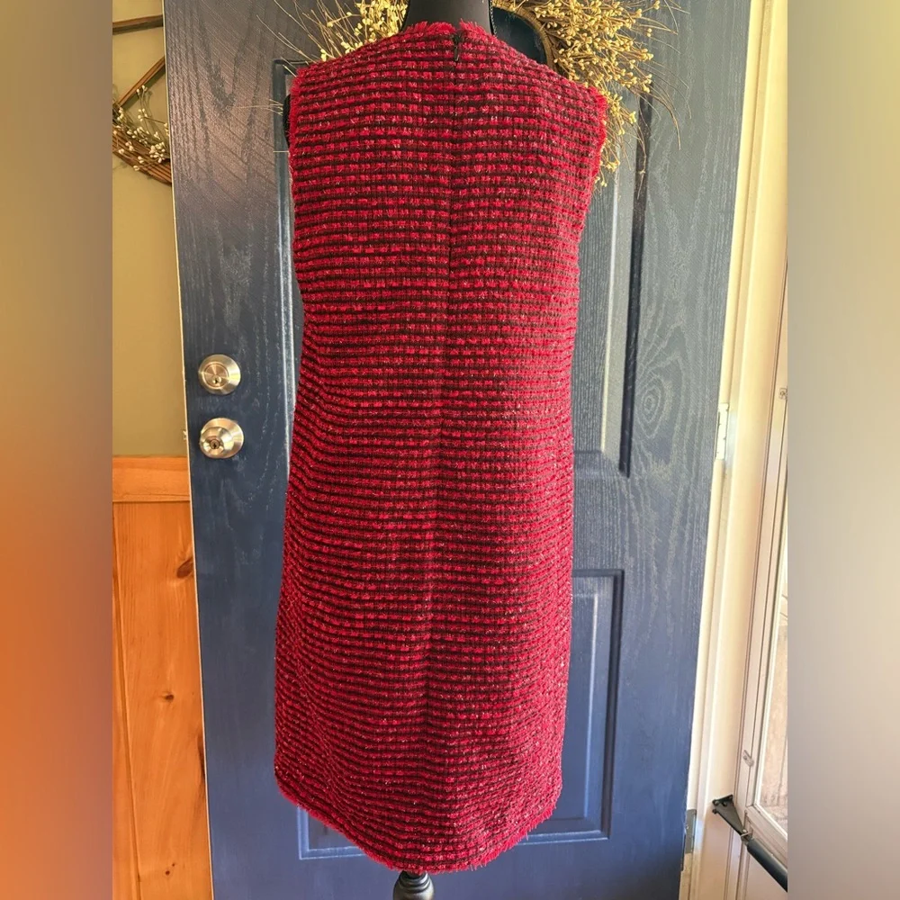 Ann Taylor Textured Red Midi Dress - Picture 4 of 15